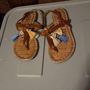 Sam & Libby Brown Sandals with Tassels